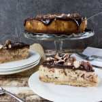 slice of malted cheesecake on plate