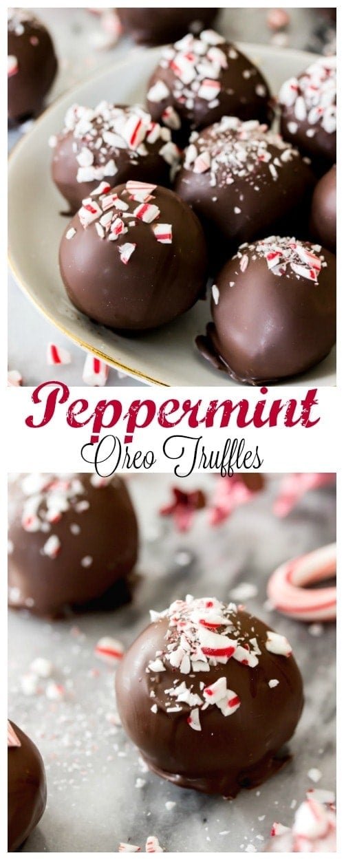 Peppermint oreo truffles