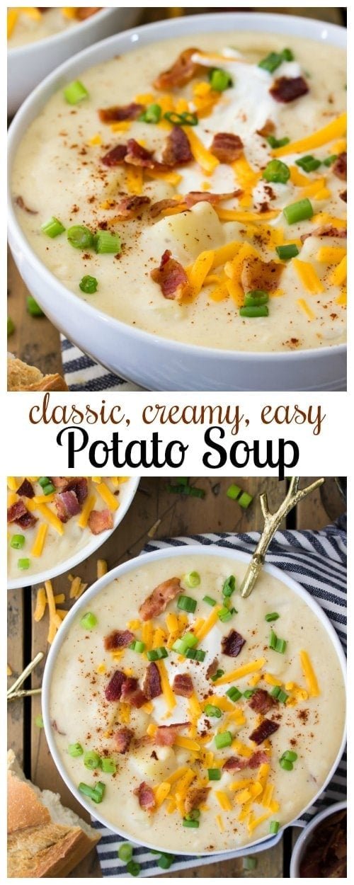 potato soup in white bowl