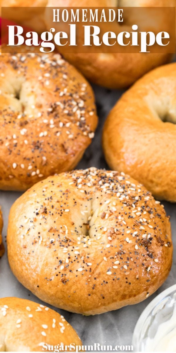 cooked bagels on marble
