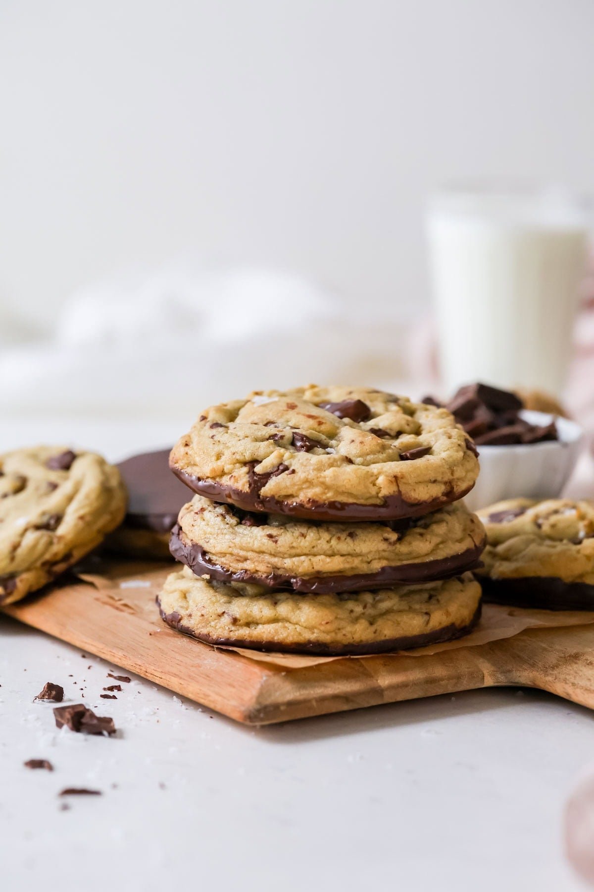 Stack of new yorker chocolate chip cookies